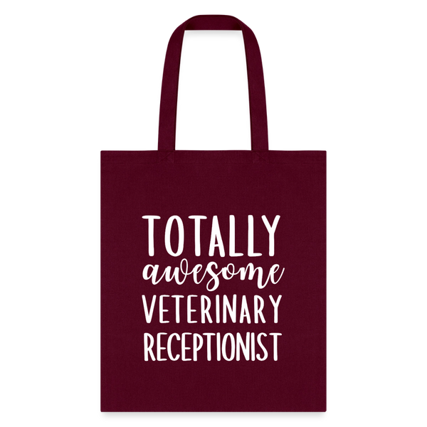 Totally awesome veterinary receptionist Cotton Tote Bag-Tote Bag | Q-Tees Q800-I love Veterinary