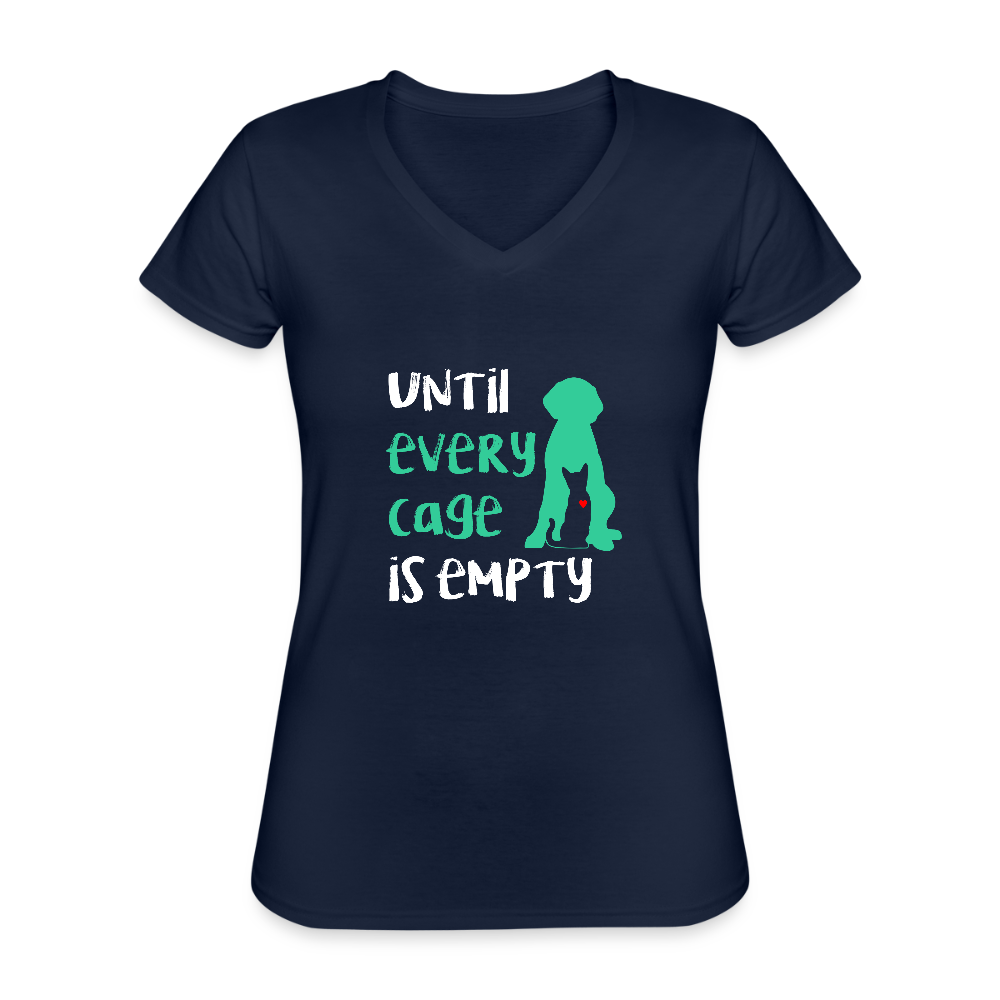 Until every cage is empty Women's V-Neck T-Shirt-Women's V-Neck T-Shirt | Fruit of the Loom L39VR-I love Veterinary