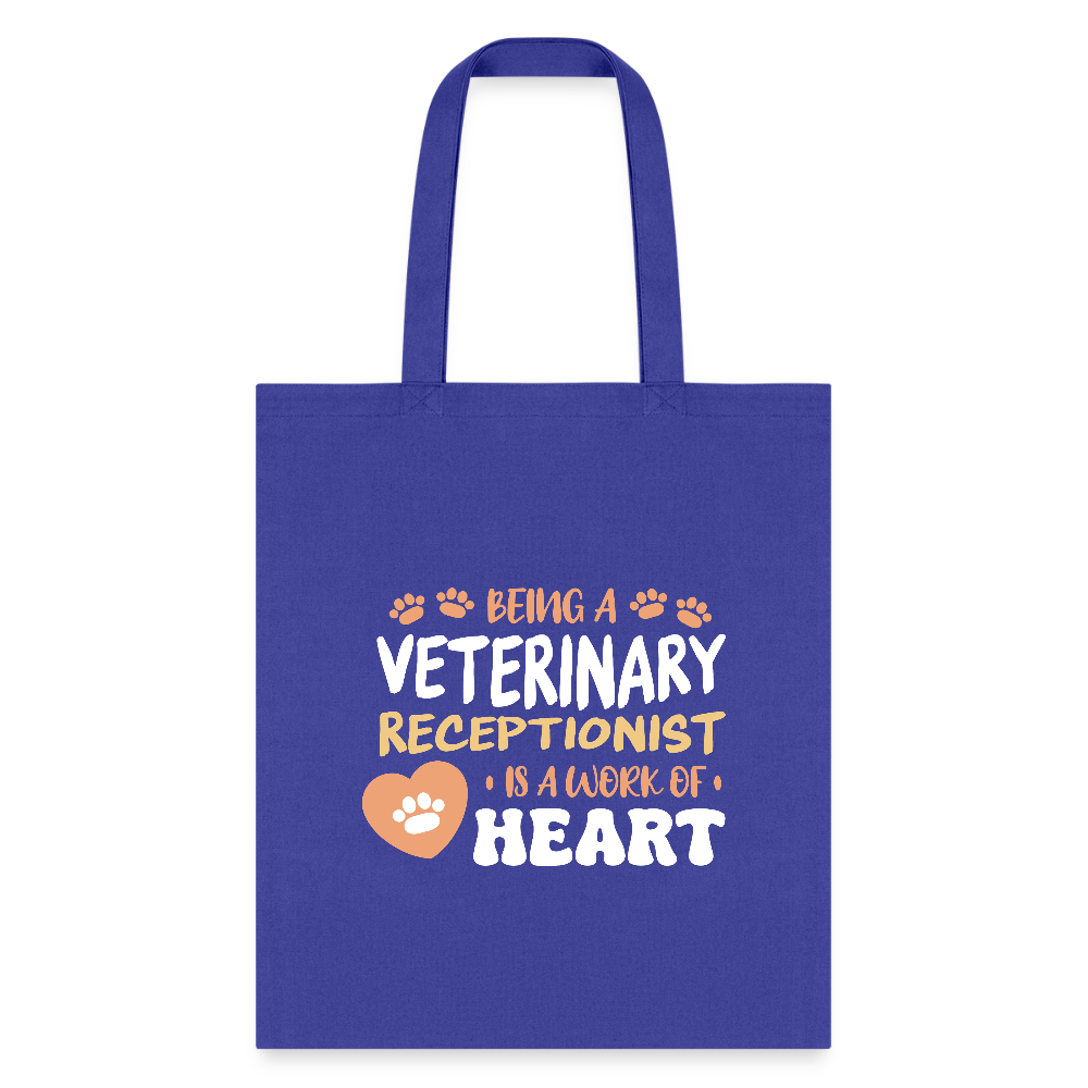 Veterinary receptionist work of heart Cotton Tote Bag-Tote Bag | Q-Tees Q800-I love Veterinary