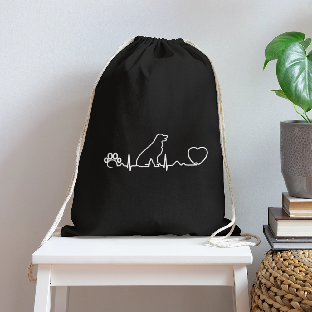 Dog heartbeat - Drawstring Bag-Cotton Drawstring Bag | Q-Tees Q4500-I love Veterinary