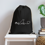 Dog heartbeat - Drawstring Bag-Cotton Drawstring Bag | Q-Tees Q4500-I love Veterinary