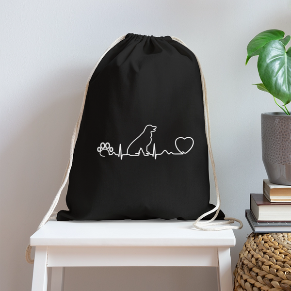 Dog heartbeat - Drawstring Bag-Cotton Drawstring Bag | Q-Tees Q4500-I love Veterinary