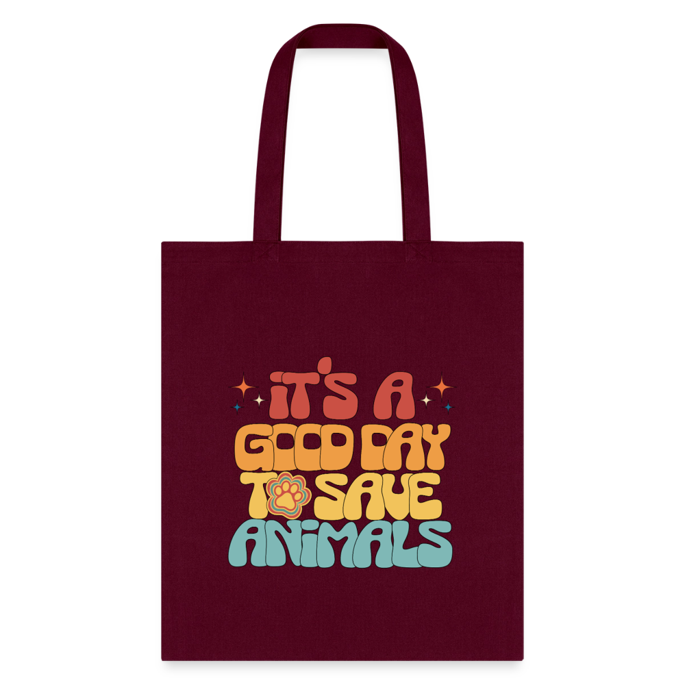 It's a good day to save animals Cotton Tote Bag-Tote Bag | Q-Tees Q800-I love Veterinary