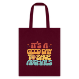 It's a good day to save animals Cotton Tote Bag-Tote Bag | Q-Tees Q800-I love Veterinary
