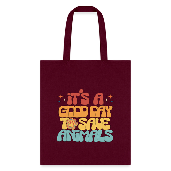 It's a good day to save animals Cotton Tote Bag-Tote Bag | Q-Tees Q800-I love Veterinary