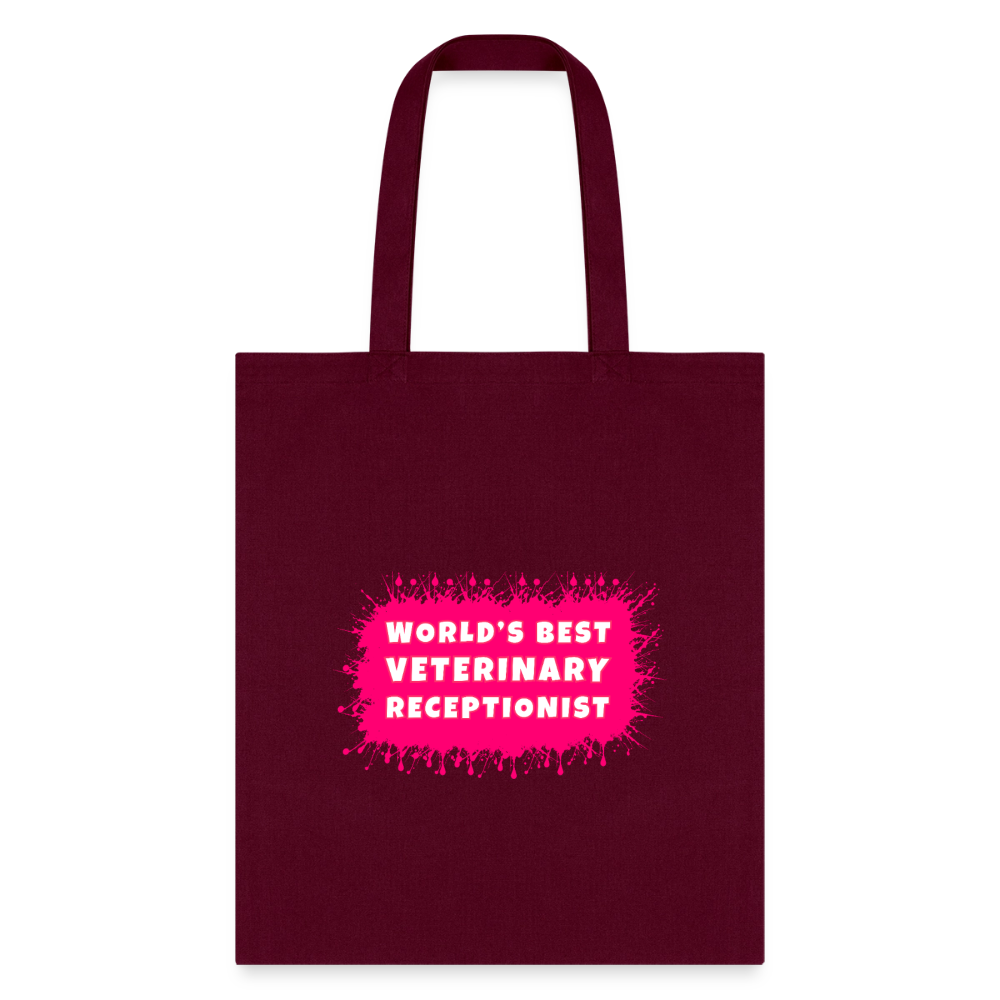 World's best veterinary receptionist color splash Tote Bag-Tote Bag | Q-Tees Q800-I love Veterinary