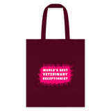 World's best veterinary receptionist color splash Tote Bag-Tote Bag | Q-Tees Q800-I love Veterinary