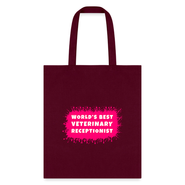 World's best veterinary receptionist color splash Tote Bag-Tote Bag | Q-Tees Q800-I love Veterinary
