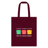 The woman, the wonder, the legend - the Vet Receptionist Tote Bag-Tote Bag | Q-Tees Q800-I love Veterinary