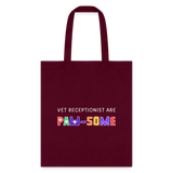 Vet receptionist are paw-some Cotton Tote Bag-Tote Bag | Q-Tees Q800-I love Veterinary