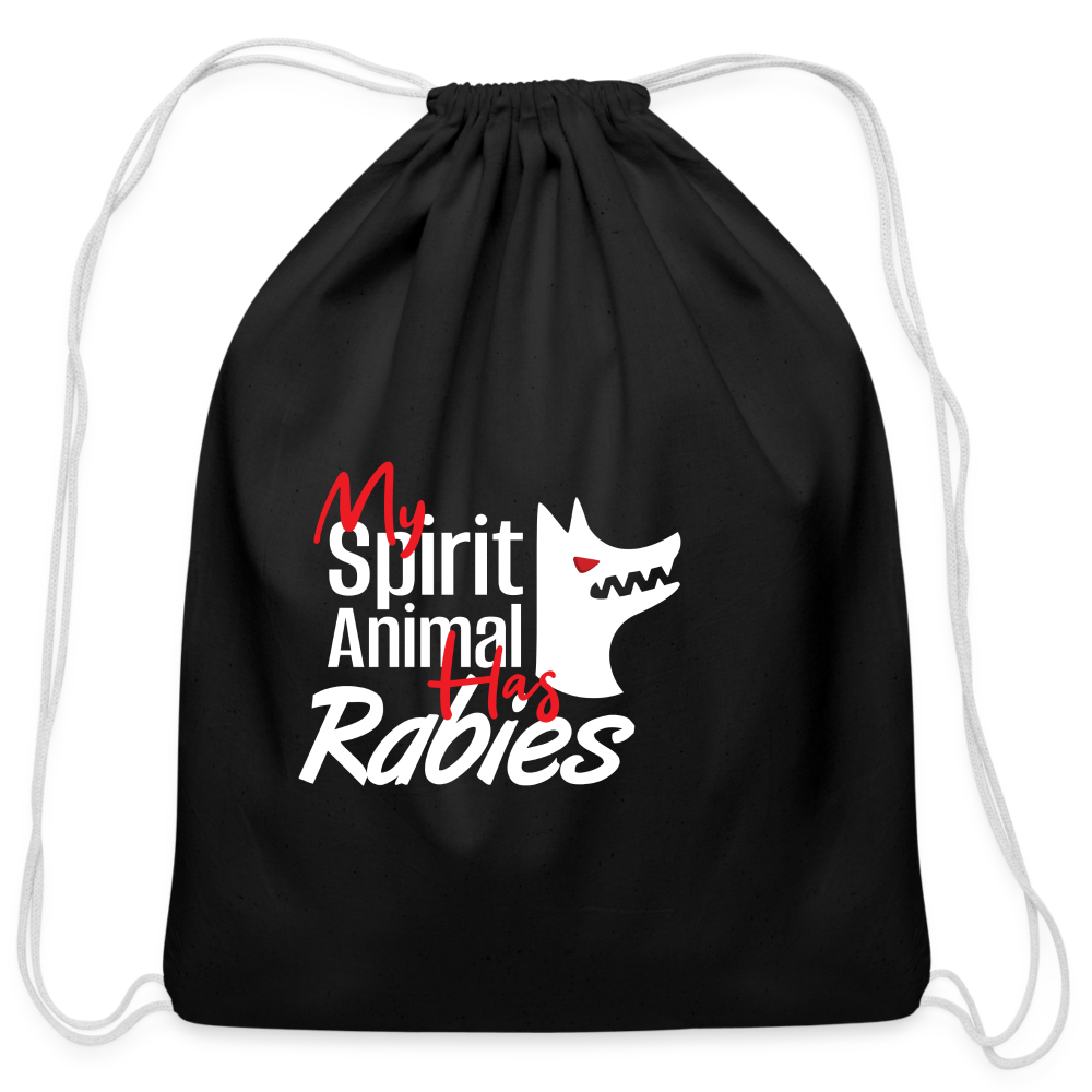 My spirit animal has rabies Drawstring Bag-Cotton Drawstring Bag | Q-Tees Q4500-I love Veterinary