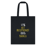 49% vet receptionist 51% Badass Cotton Tote Bag-Tote Bag | Q-Tees Q800-I love Veterinary