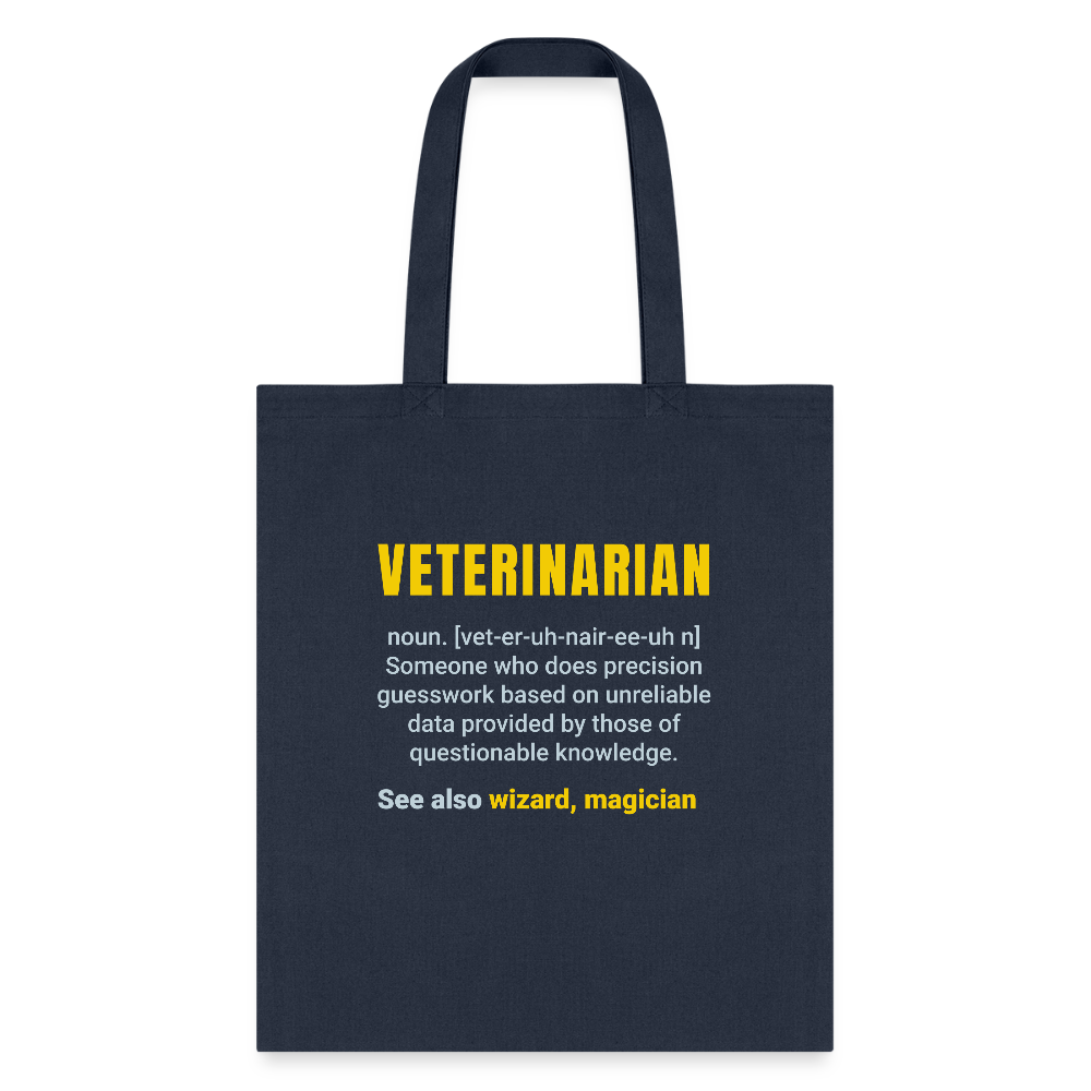 Veterinarian Definition Cotton Tote Bag-Tote Bag | Q-Tees Q800-I love Veterinary
