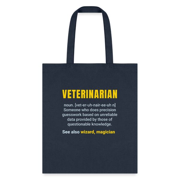 Veterinarian Definition Cotton Tote Bag-Tote Bag | Q-Tees Q800-I love Veterinary
