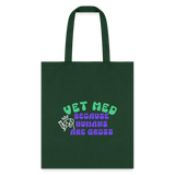 Vet Med because humans are gross Cotton Tote Bag-Tote Bag | Q-Tees Q800-I love Veterinary