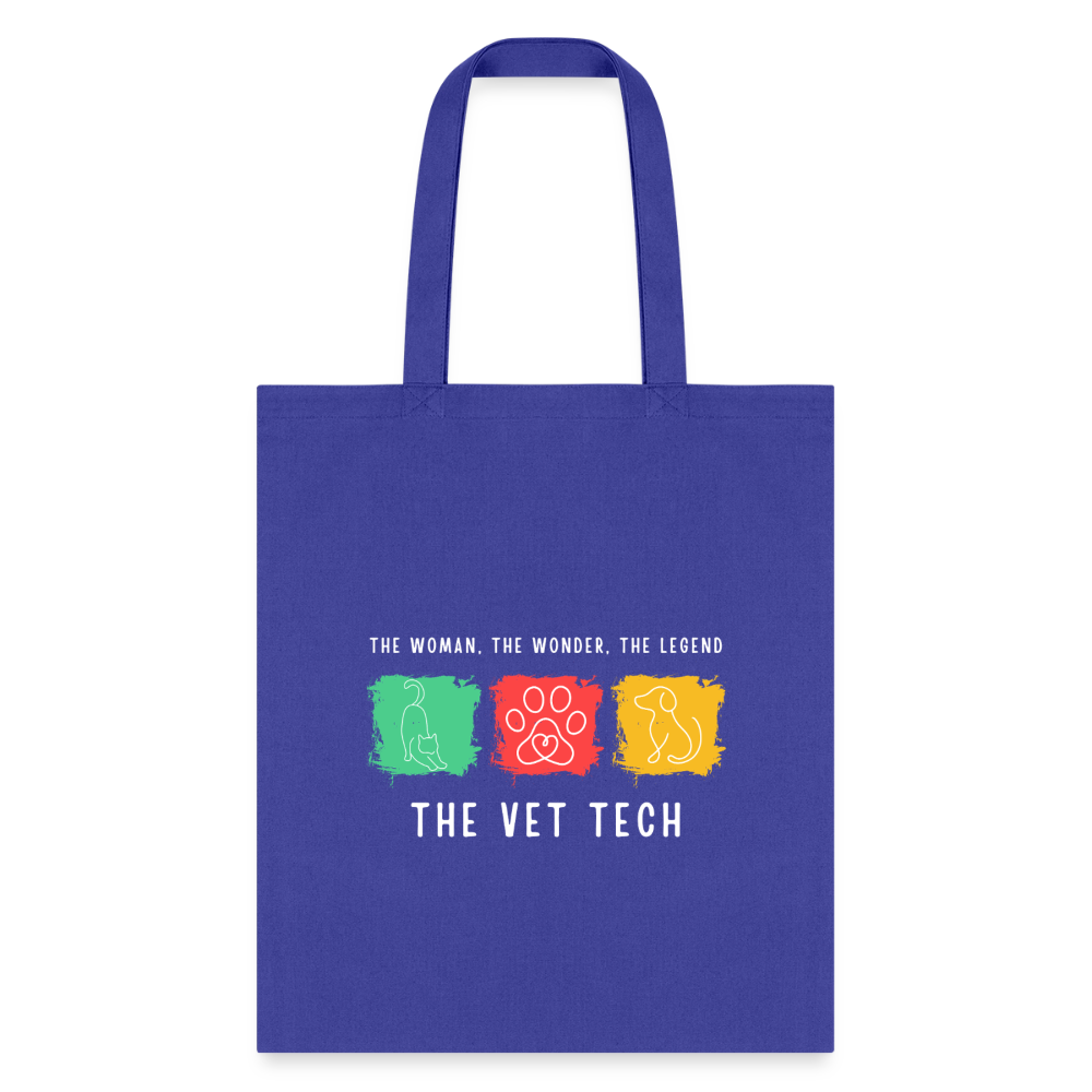The woman, the wonder, the legend - the Vet Tech Cotton Tote Bag-Tote Bag | Q-Tees Q800-I love Veterinary