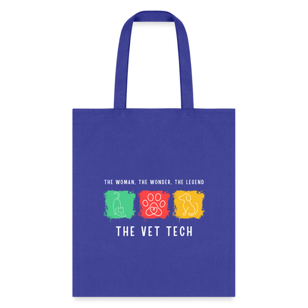 The woman, the wonder, the legend - the Vet Tech Cotton Tote Bag-Tote Bag | Q-Tees Q800-I love Veterinary