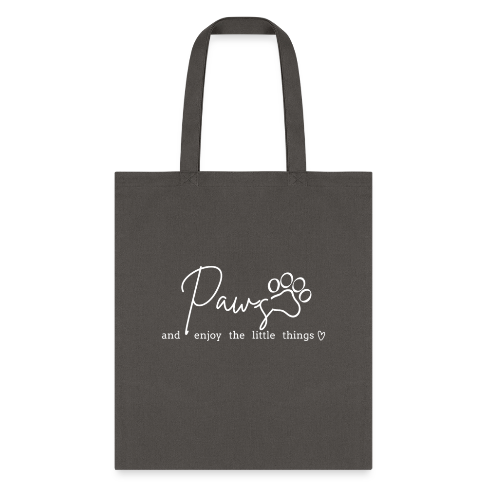 Paws and enjoy the little things Cotton Tote Bag-Tote Bag | Q-Tees Q800-I love Veterinary