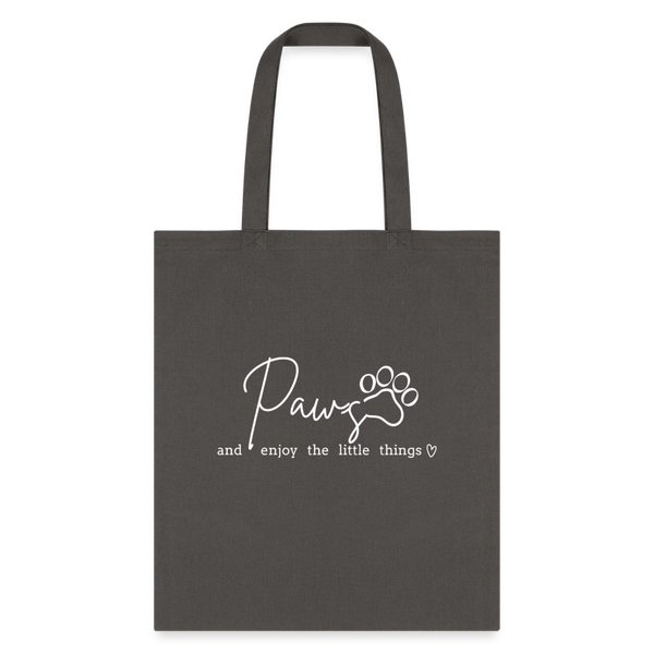 Paws and enjoy the little things Cotton Tote Bag-Tote Bag | Q-Tees Q800-I love Veterinary