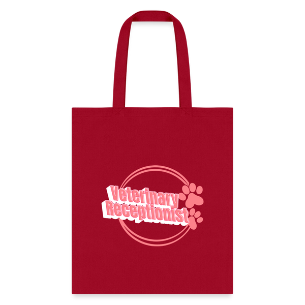 Vet Receptionist circle two paws Bag-Tote Bag | Q-Tees Q800-I love Veterinary