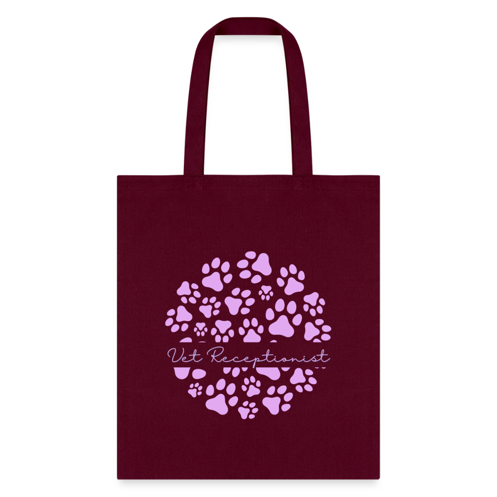 Vet Receptionist circle paws pattern Tote Bag-Tote Bag | Q-Tees Q800-I love Veterinary