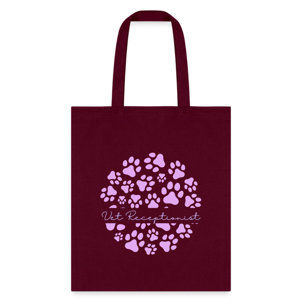 Vet Receptionist circle paws pattern Tote Bag-Tote Bag | Q-Tees Q800-I love Veterinary