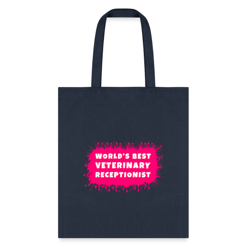 World's best veterinary receptionist color splash Tote Bag-Tote Bag | Q-Tees Q800-I love Veterinary