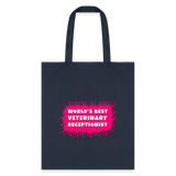 World's best veterinary receptionist color splash Tote Bag-Tote Bag | Q-Tees Q800-I love Veterinary