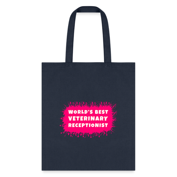 World's best veterinary receptionist color splash Tote Bag-Tote Bag | Q-Tees Q800-I love Veterinary