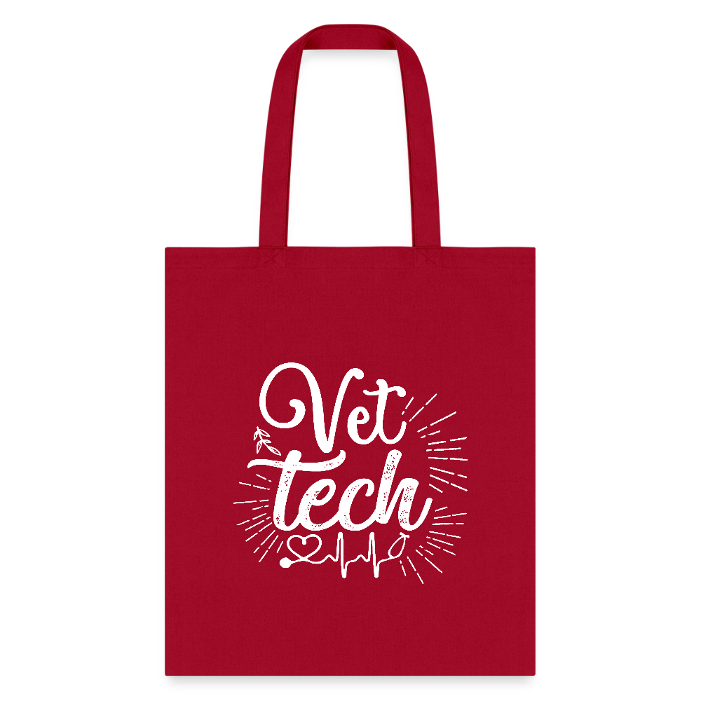 Vet Tech Stethoscope Pulse Tote Bag-Tote Bag | Q-Tees Q800-I love Veterinary