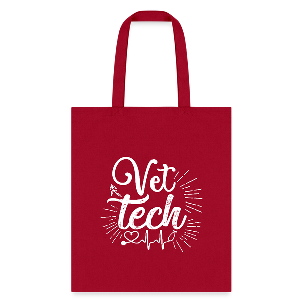 Vet Tech Stethoscope Pulse Tote Bag-Tote Bag | Q-Tees Q800-I love Veterinary