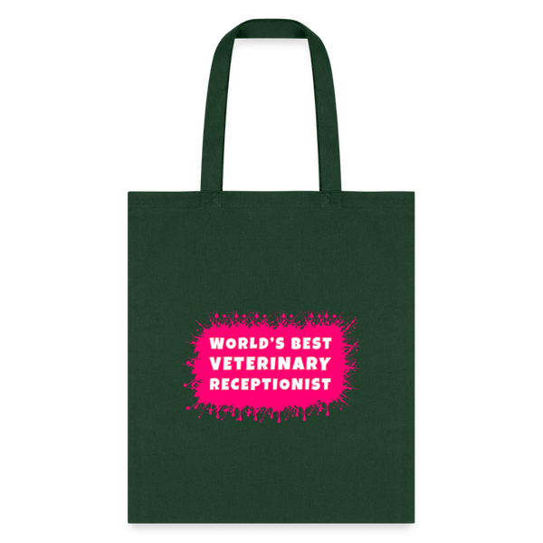 World's best veterinary receptionist color splash Tote Bag-Tote Bag | Q-Tees Q800-I love Veterinary