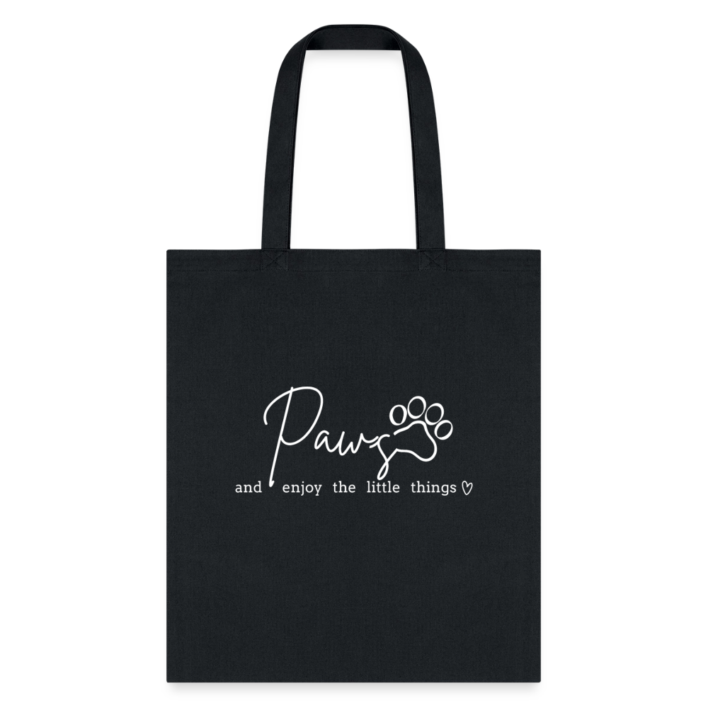Paws and enjoy the little things Cotton Tote Bag-Tote Bag | Q-Tees Q800-I love Veterinary