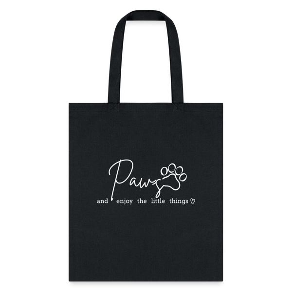Paws and enjoy the little things Cotton Tote Bag-Tote Bag | Q-Tees Q800-I love Veterinary