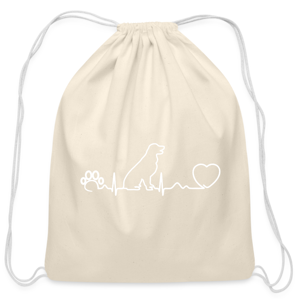 Dog heartbeat - Drawstring Bag-Cotton Drawstring Bag | Q-Tees Q4500-I love Veterinary