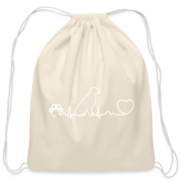 Dog heartbeat - Drawstring Bag-Cotton Drawstring Bag | Q-Tees Q4500-I love Veterinary