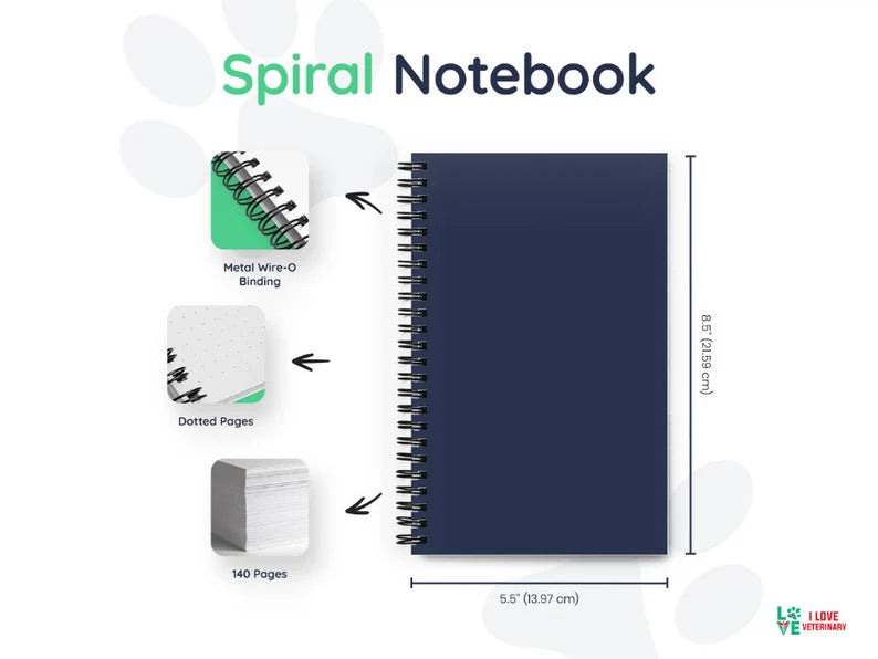 Dog Heartbeat Spiral Notebook-Spiral Notebook-I love Veterinary