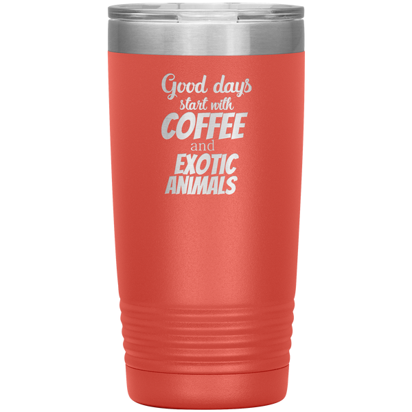 Coffee and exotic animals 20oz Vacuum Tumbler-Tumblers-I love Veterinary