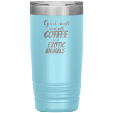 Coffee and exotic animals 20oz Vacuum Tumbler-Tumblers-I love Veterinary
