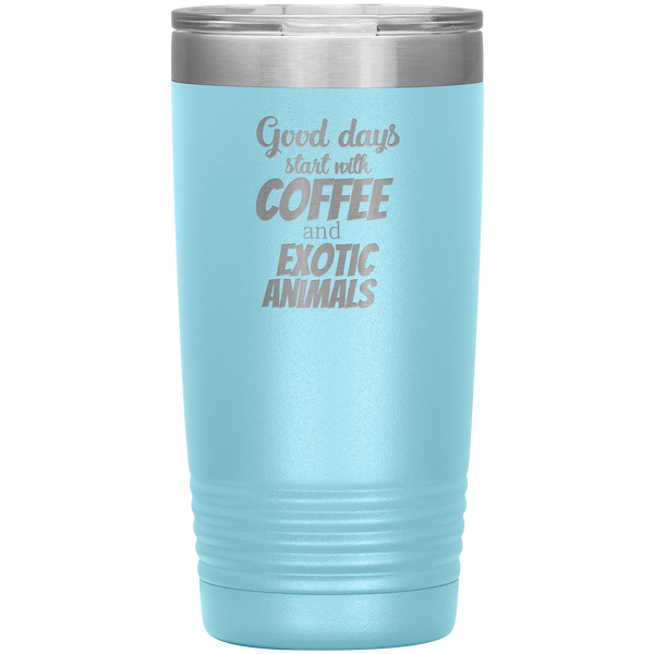 Coffee and exotic animals 20oz Vacuum Tumbler-Tumblers-I love Veterinary