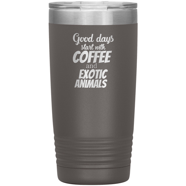 Coffee and exotic animals 20oz Vacuum Tumbler-Tumblers-I love Veterinary