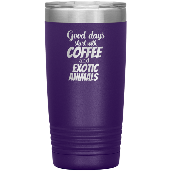 Coffee and exotic animals 20oz Vacuum Tumbler-Tumblers-I love Veterinary