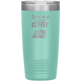 Coffee and exotic animals 20oz Vacuum Tumbler-Tumblers-I love Veterinary