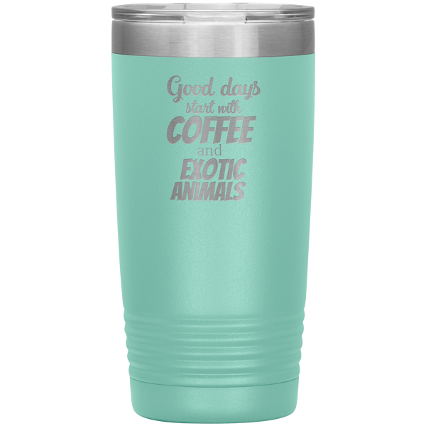Coffee and exotic animals 20oz Vacuum Tumbler-Tumblers-I love Veterinary