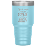 Coffee and exotic animals 30oz Vacuum Tumbler-Tumblers-I love Veterinary