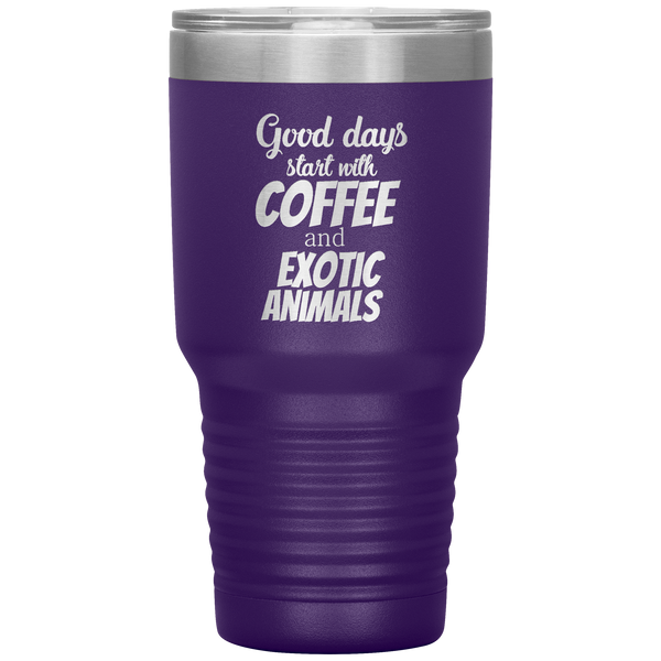 Coffee and exotic animals 30oz Vacuum Tumbler-Tumblers-I love Veterinary