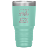 Coffee and exotic animals 30oz Vacuum Tumbler-Tumblers-I love Veterinary