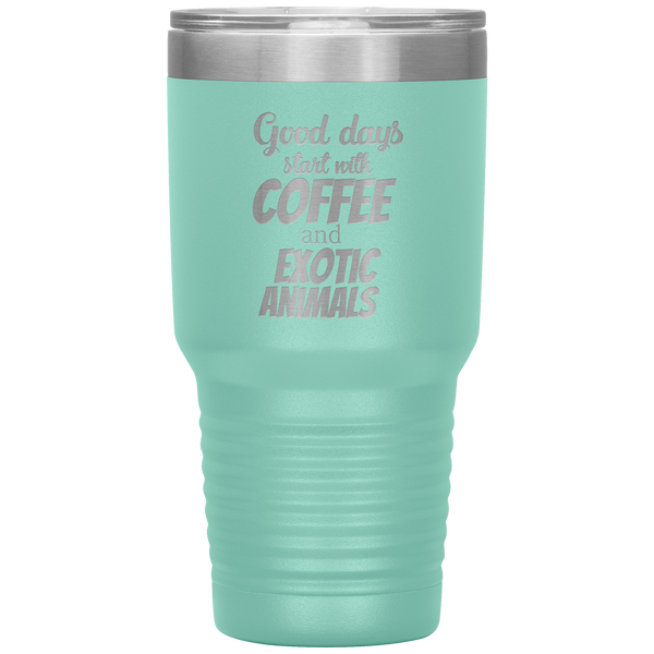 Coffee and exotic animals 30oz Vacuum Tumbler-Tumblers-I love Veterinary