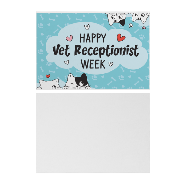 Happy Vet Receptionist Week with Cats - Set of 10 Flat Cards-Cards-I love Veterinary