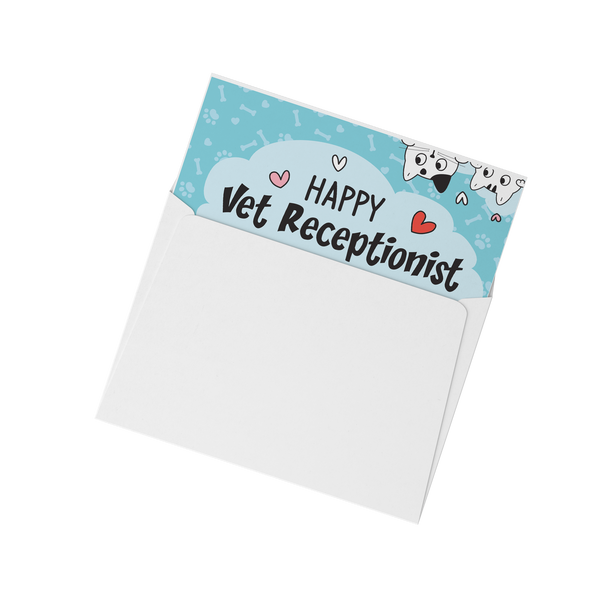 Happy Vet Receptionist Week with Cats - Set of 10 Flat Cards-Cards-I love Veterinary